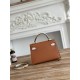 Hermes Kelly Mini II Bag Epsom Leather WAX-Bicolor Gold/Rose Sheherazade/Craie High