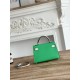 Hermes Kelly Mini II Bag Epsom Leather WAX-Bicolor Vert Comics/Craie High