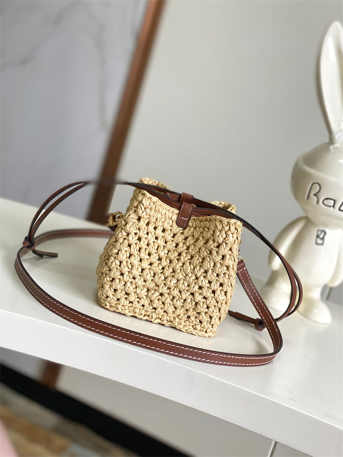 Louis Vuitton NOE PURSE Natural raffia M83521 High