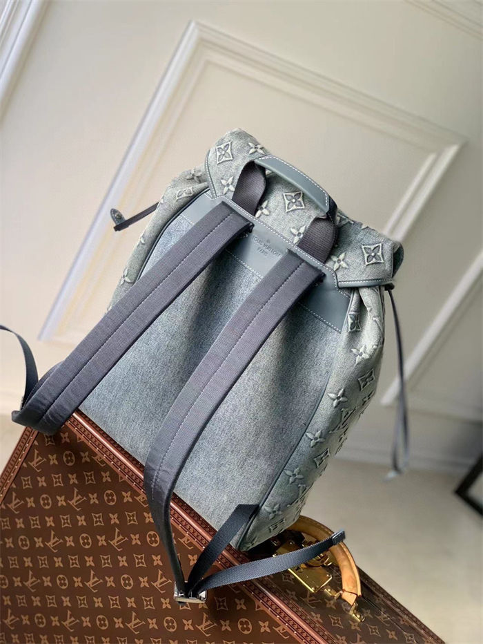 Louis Vuitton Montsouris Backpack Monogram Washed Denim coated canvas M22534 High