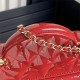 Chanel VANITY WITH CHAIN AP2199 Patent Calfskin Gold-Tone Metal Red High