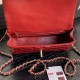 MINI FLAP BAG WITH TOP HANDLE AS2431 Patent Calfskin Gold-Tone Metal Red A