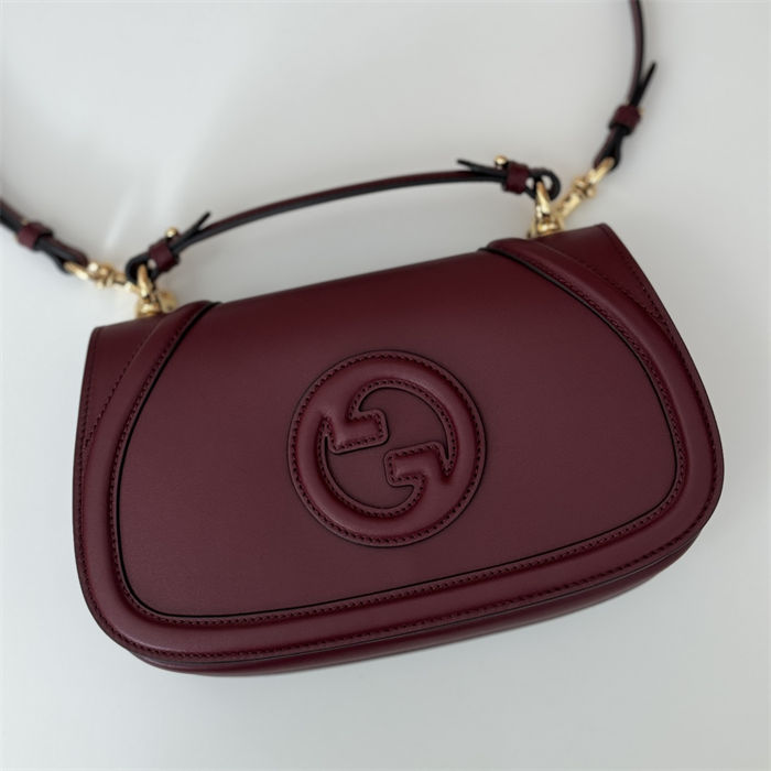 Gucci BLONDIE SMALL TOP HANDLE BAG 815714 Leather Burgundy High