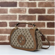 Gucci BLONDIE SMALL TOP HANDLE BAG 815714 Original GG canvas High