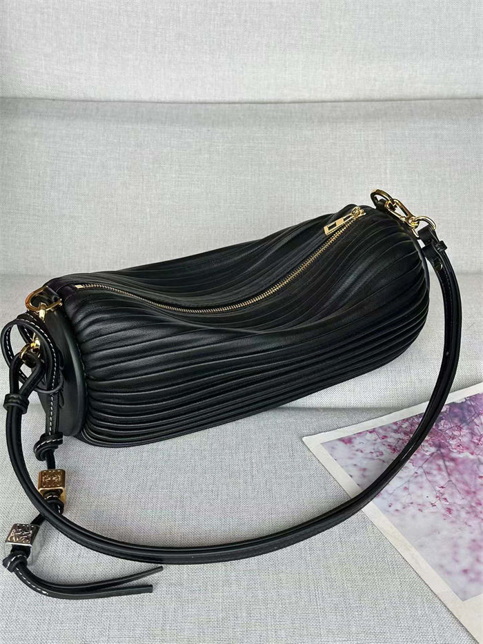 Loewe Bracelet Pouch in pleated nappa Black High