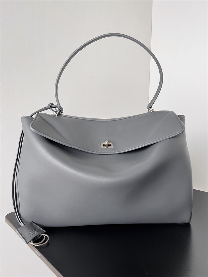 WOMEN'S RODEO LARGE HANDBAG smooth calfskin Grey High