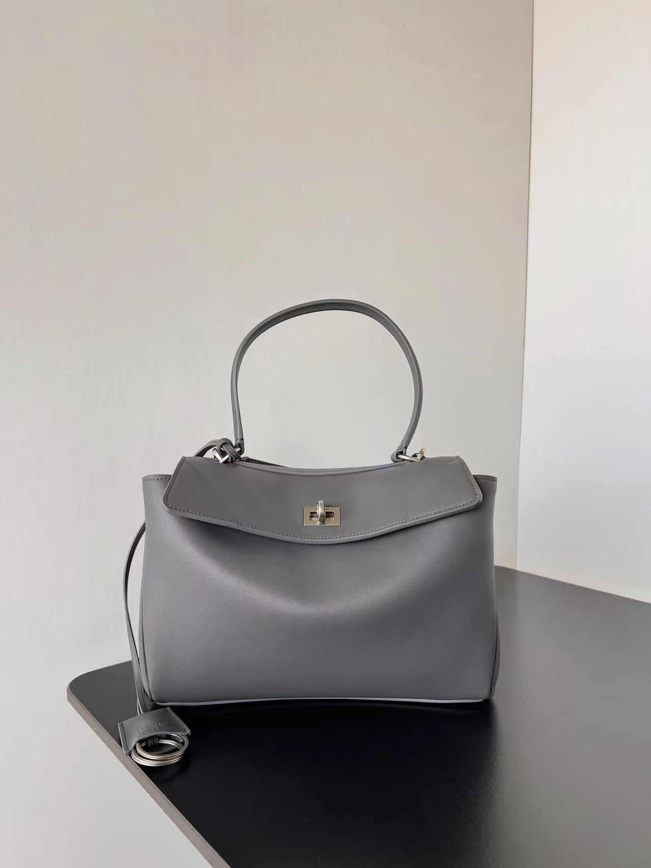 WOMEN'S RODEO SMALL HANDBAG smooth calfskin Grey High