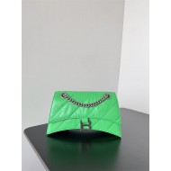 WOMEN'S CRUSH SMALL CHAIN BAG QUILTED crushed calfskin Green High