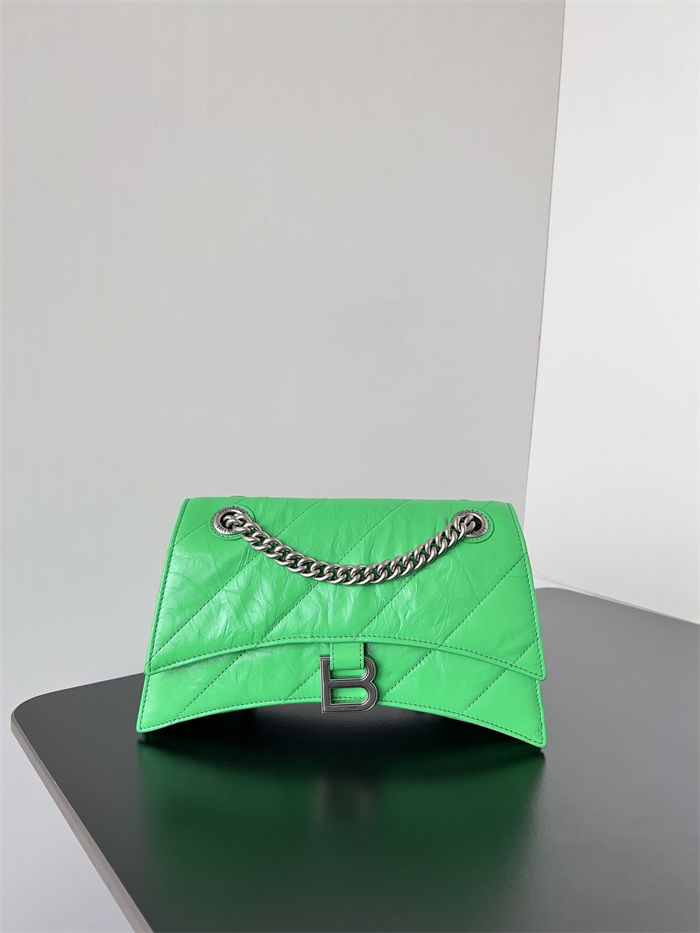 WOMEN'S CRUSH SMALL CHAIN BAG QUILTED crushed calfskin Green High