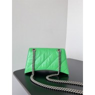 WOMEN'S CRUSH SMALL CHAIN BAG QUILTED crushed calfskin Green High