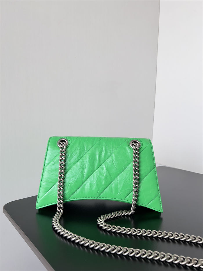 WOMEN'S CRUSH SMALL CHAIN BAG QUILTED crushed calfskin Green High