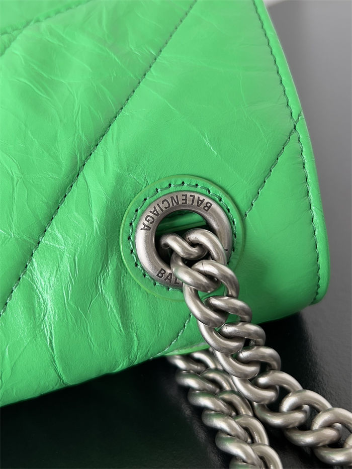 WOMEN'S CRUSH SMALL CHAIN BAG QUILTED crushed calfskin Green High