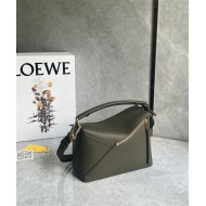 Small Puzzle bag in classic calfskin Dark Khaki Green High