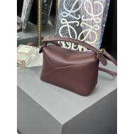 Mini Puzzle bag in classic calfskin Dark Burgundy High