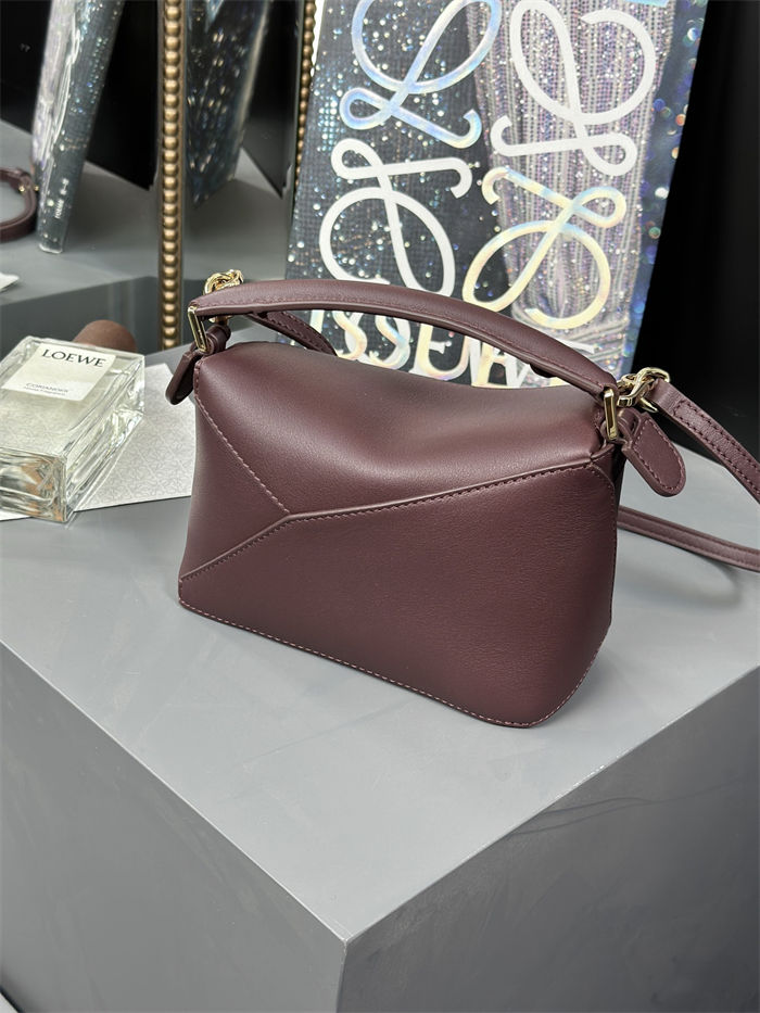 Mini Puzzle bag in classic calfskin Dark Burgundy High