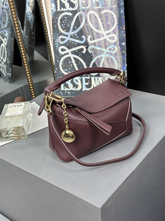 Mini Puzzle bag in classic calfskin Dark Burgundy High