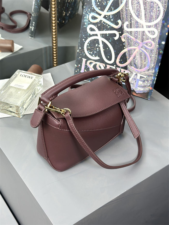 Mini Puzzle bag in classic calfskin Dark Burgundy High