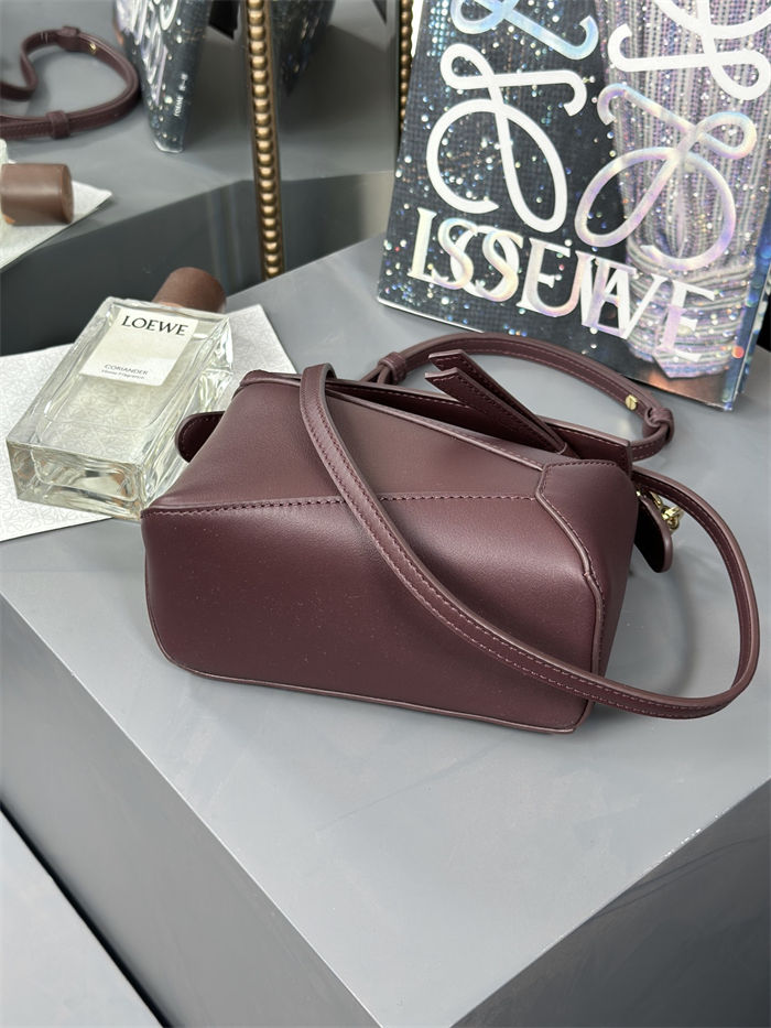 Mini Puzzle bag in classic calfskin Dark Burgundy High