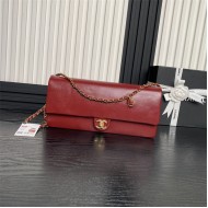 Chanel MAXI CLUTCH BAG AS5182 Grained Shiny Calfskin & Gold-Tone Metal Burgundy High