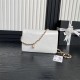 Chanel SMALL FLAP BAG AS5186 Grained Shiny Calfskin & Gold-Tone Metal White High