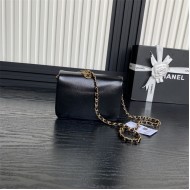 Chanel MINI FLAP BAG AS5218 Grained Shiny Calfskin & Gold-Tone Metal Black High