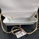 Chanel FLAP BAG AS5180 Grained Shiny Calfskin & Gold-Tone Metal White High