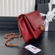 Chanel FLAP BAG AS5180 Grained Shiny Calfskin & Gold-Tone Metal Burgundy High