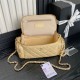 VANITY CASE AS5222 Shiny Crumpled Lambskin & Gold-Tone Metal Beige High