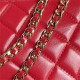 VANITY CASE AS5222 Shiny Crumpled Lambskin & Gold-Tone Metal Red High