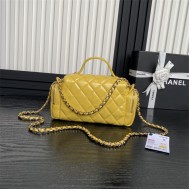 VANITY CASE AS5222 Shiny Crumpled Lambskin & Gold-Tone Metal Yellow High