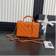 Chanel SMALL BOX BAG AS5167 Lambskin & Gold Metal Orange High