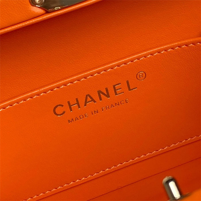 Chanel SMALL BOX BAG AS5167 Lambskin & Gold Metal Orange High