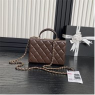 Chanel SMALL BOX BAG AS5167 Lambskin & Gold Metal Brown High