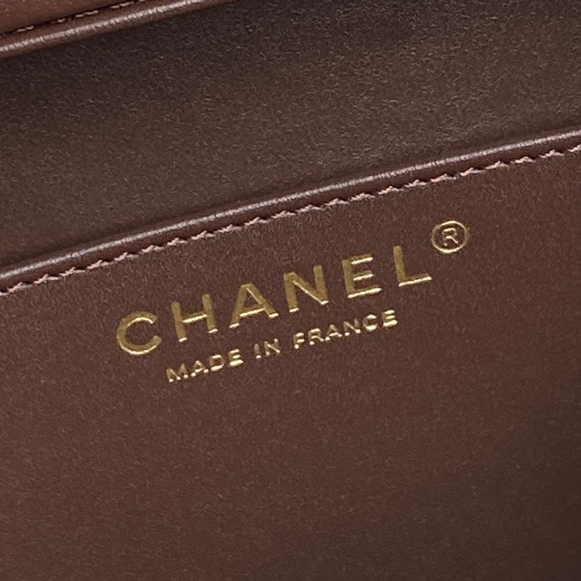 Chanel BOX BAG AS5168 Lambskin & Gold Metal Brown High