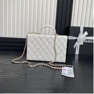 Chanel BOX BAG AS5168 Lambskin & Gold Metal White High