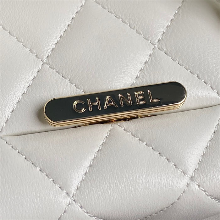 Chanel BOX BAG AS5168 Lambskin & Gold Metal White High