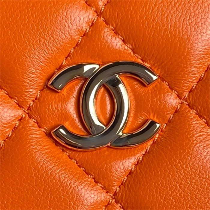 Chanel BOX BAG AS5168 Lambskin & Gold Metal Orange High