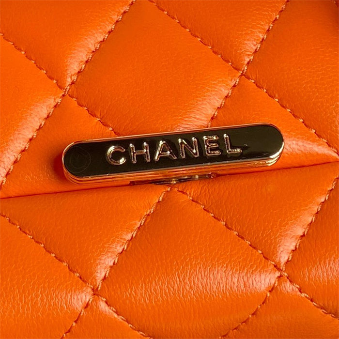 Chanel BOX BAG AS5168 Lambskin & Gold Metal Orange High