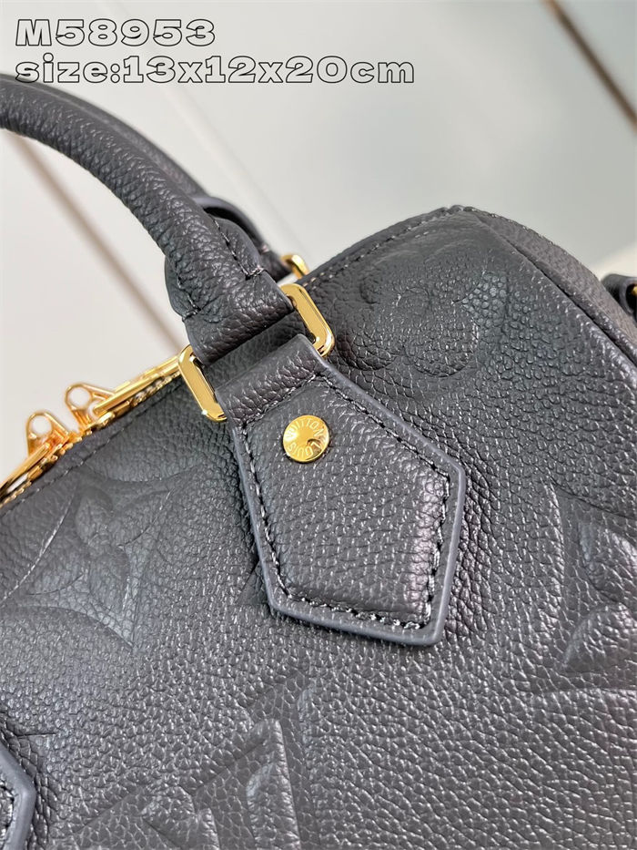 Louis Vuitton SPEEDY BANDOULIÈRE 20 Embossed grained cowhide leather M58953 Pewter High