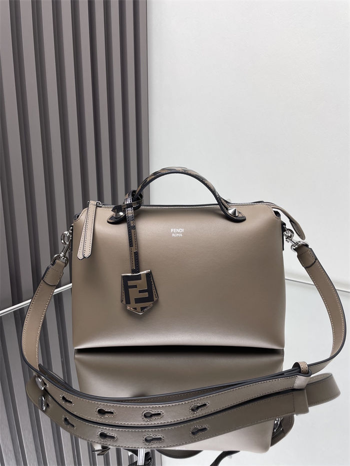 Fendi By The Way Medium Boston bag leather Taupe High