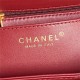 Chanel MINI FLAP BAG WITH TOP HANDLE AS5165 Grained Calfskin Burgundy High