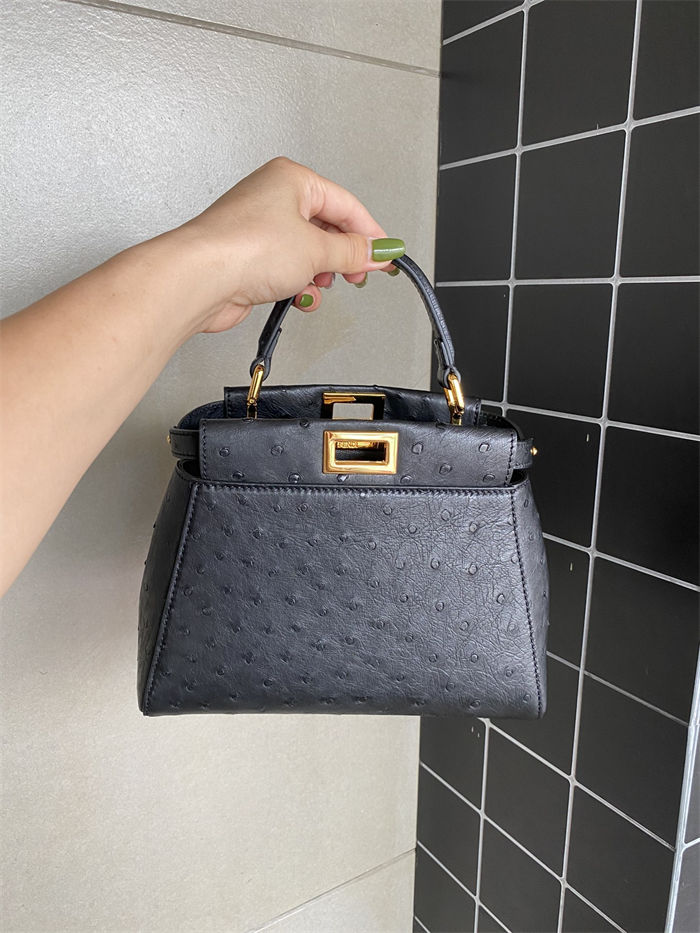 PEEKABOO MINI ostrich leather bag High