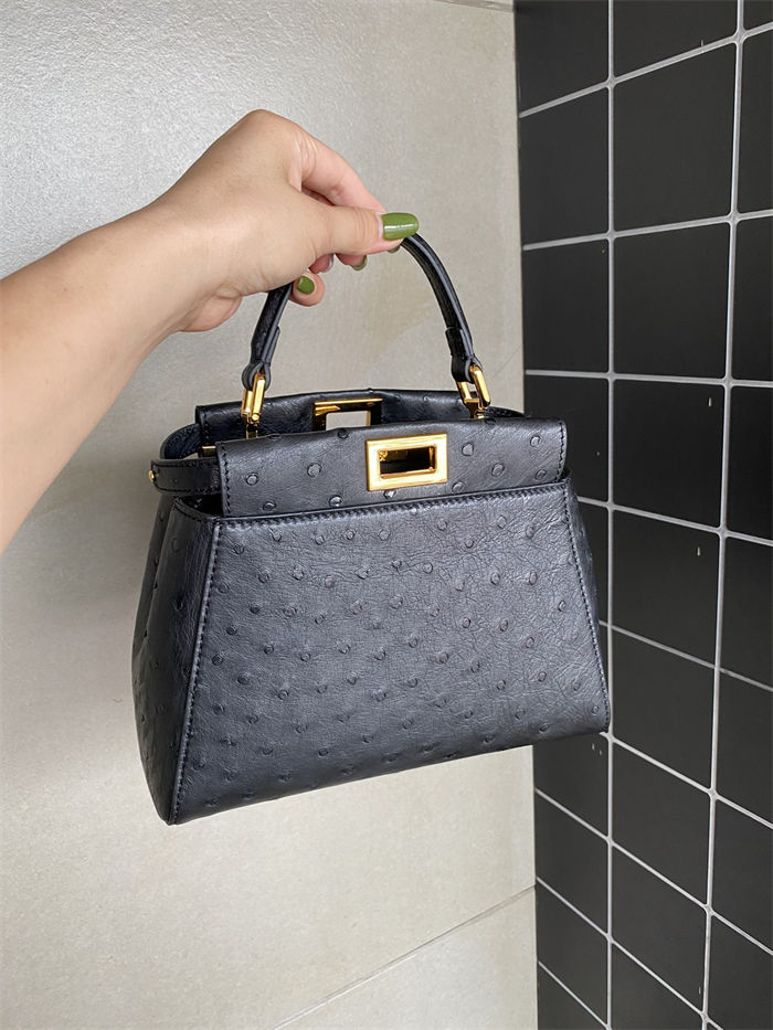 PEEKABOO MINI ostrich leather bag High