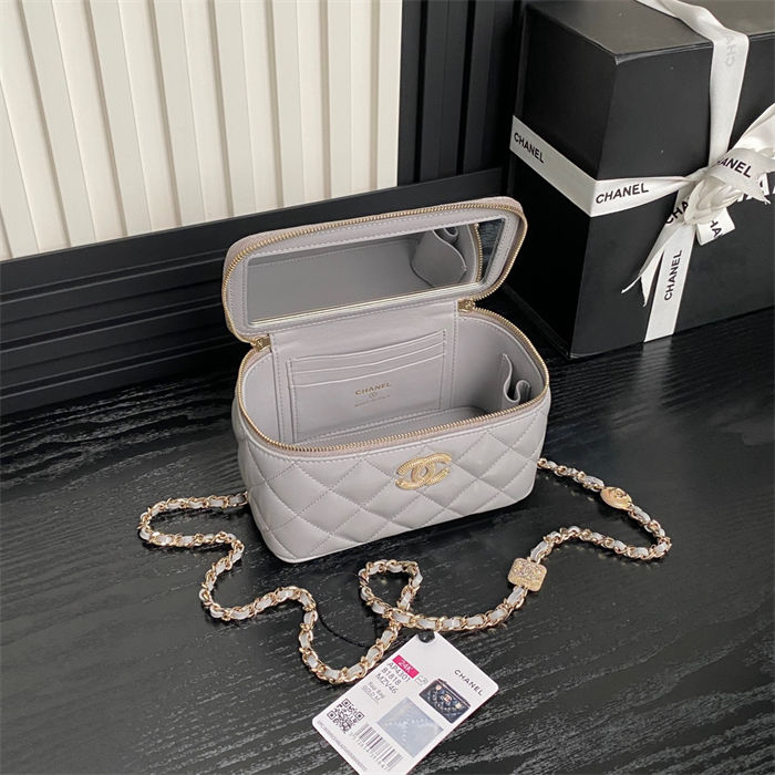 Chanel Vanity with Chain AP4301 Lambskin Grey High