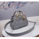 LADY 95.22 SMALL BAG Cannage Calfskin Grey High