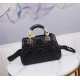 LADY 95.22 SMALL BAG Cannage Calfskin Black High