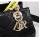 LADY 95.22 SMALL BAG Cannage Calfskin Black High