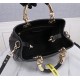 LADY 95.22 SMALL BAG Cannage Calfskin Black High