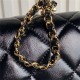 Chanel MINI FLAP BAG WITH TOP HANDLE AS5032 Shiny Lambskin Black A