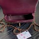 Chanel MINI FLAP BAG WITH TOP HANDLE AS5032 Shiny Lambskin Burgundy A